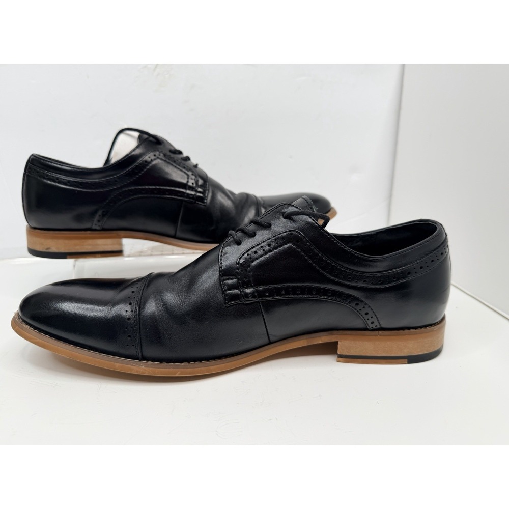 Stacy Adams Dickinson Cap Toe Oxford Mens 11M Black Leather Dress Shoes